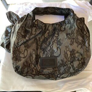 Valentino Black/Beige Lace Nuage Bow Hobo Bag LIKE NEW!!
